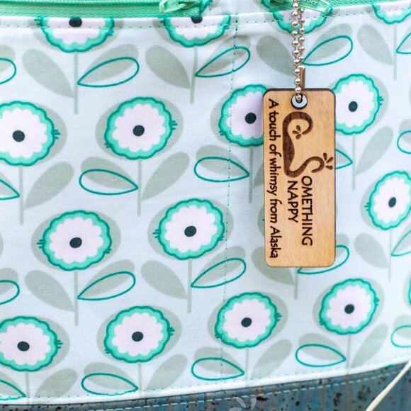 Something Snappy Mint Bouquet Drawstring Backpack - Picture 2 of 3